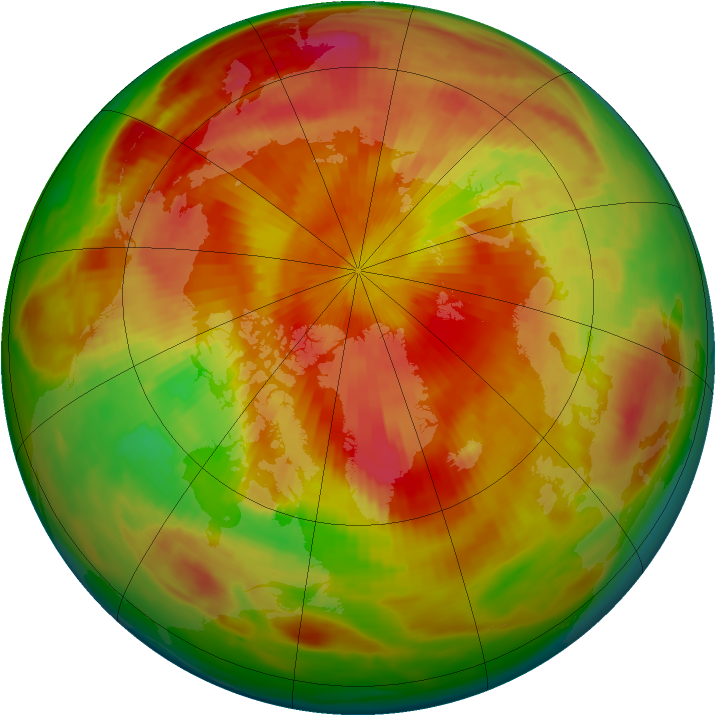 Arctic ozone map for 25 April 1980